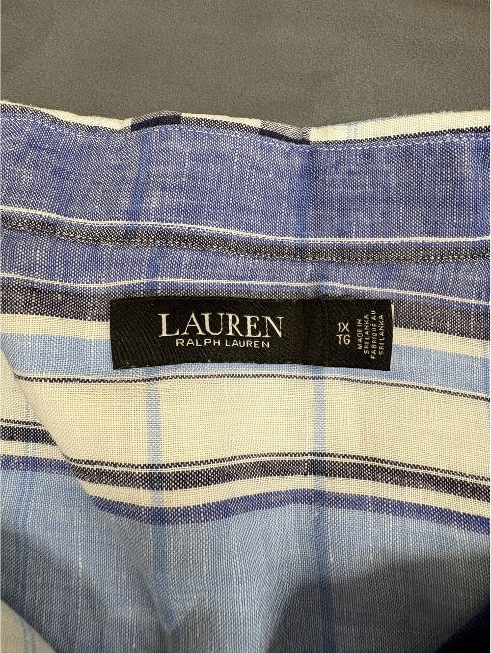 Lauren Ralph Lauren Women's Linen Plaid Button-Up Shirt w/Floral Print Size 1X - Picture 4 of 9
